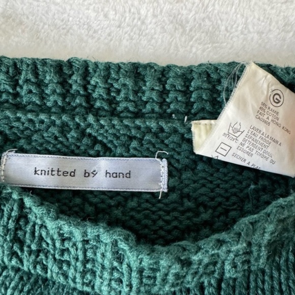 Vintage grandmacore cottagecore 80s 90s hand knit embroidered sweater - Picture 7 of 7